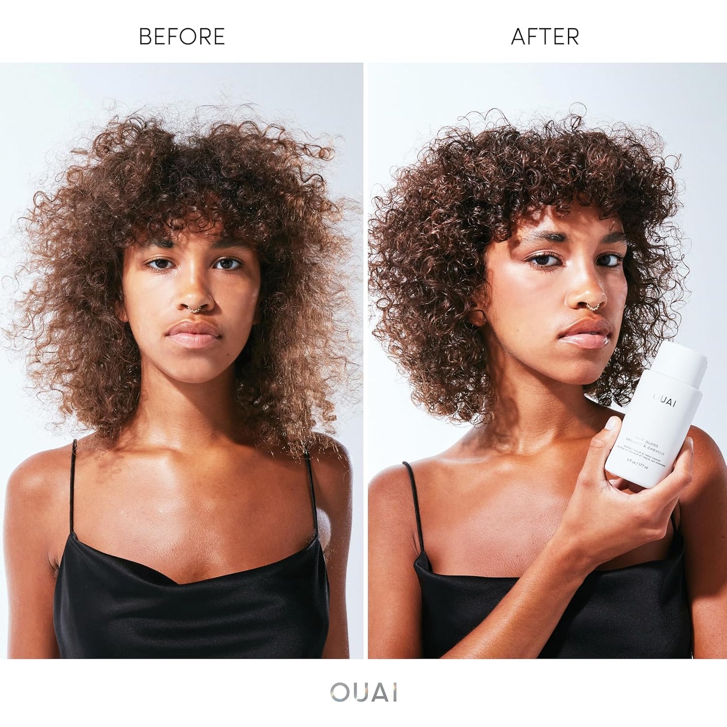 OUAI Hair Gloss - In-Shower Shiny Hair Treatment & Glaze with Frizz Control - Heat Protectant Infused with Hyaluronic Acid, Rice Water & Panthenol - Paraben, Phthalate & Sulfate Free (6 Oz)