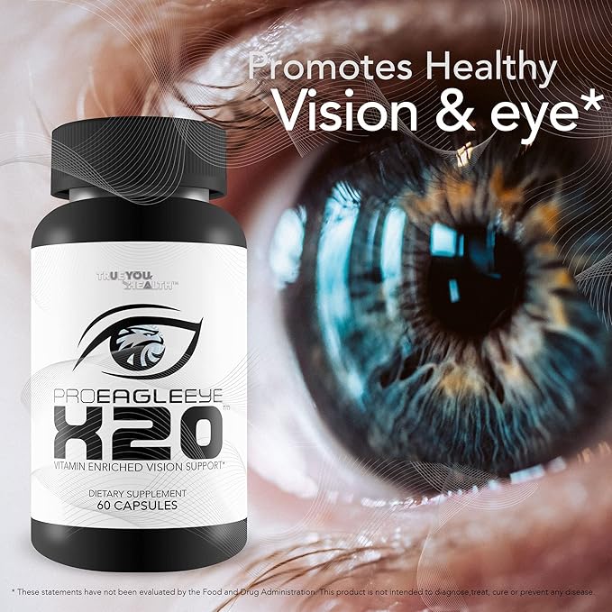 Pro EagleEye x20 - Vitamin Enriched Vision Support - Multi-Vitamin & Mineral Vision Supplement - Aid Eye Sight & Eye Health - Pro Eagle Eye X20 Vitamins to Strengthen Vision - Aid Details