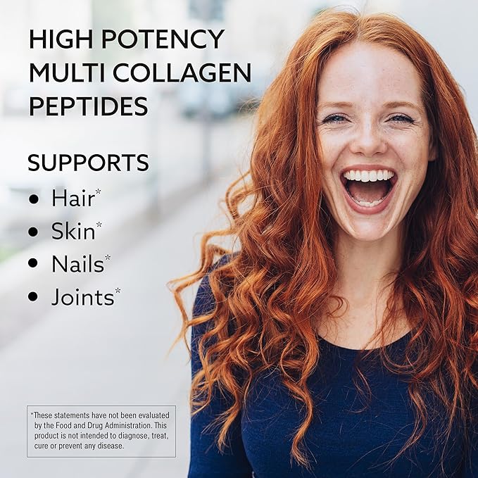 Collagen Peptides Powder - Hydrolyzed Type 1 & 3 Collagen for Hair, Skin, Nails & Joints - Unflavored Multi Collagen Protein - Grass-Fed, Keto & Paleo Friendly Collagen for Women & Men - 41 Servings