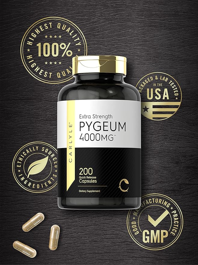 Carlyle Pygeum Africanum Bark | 200 Capsules | High Potency Extract | Non-GMO, Gluten Free Supplement