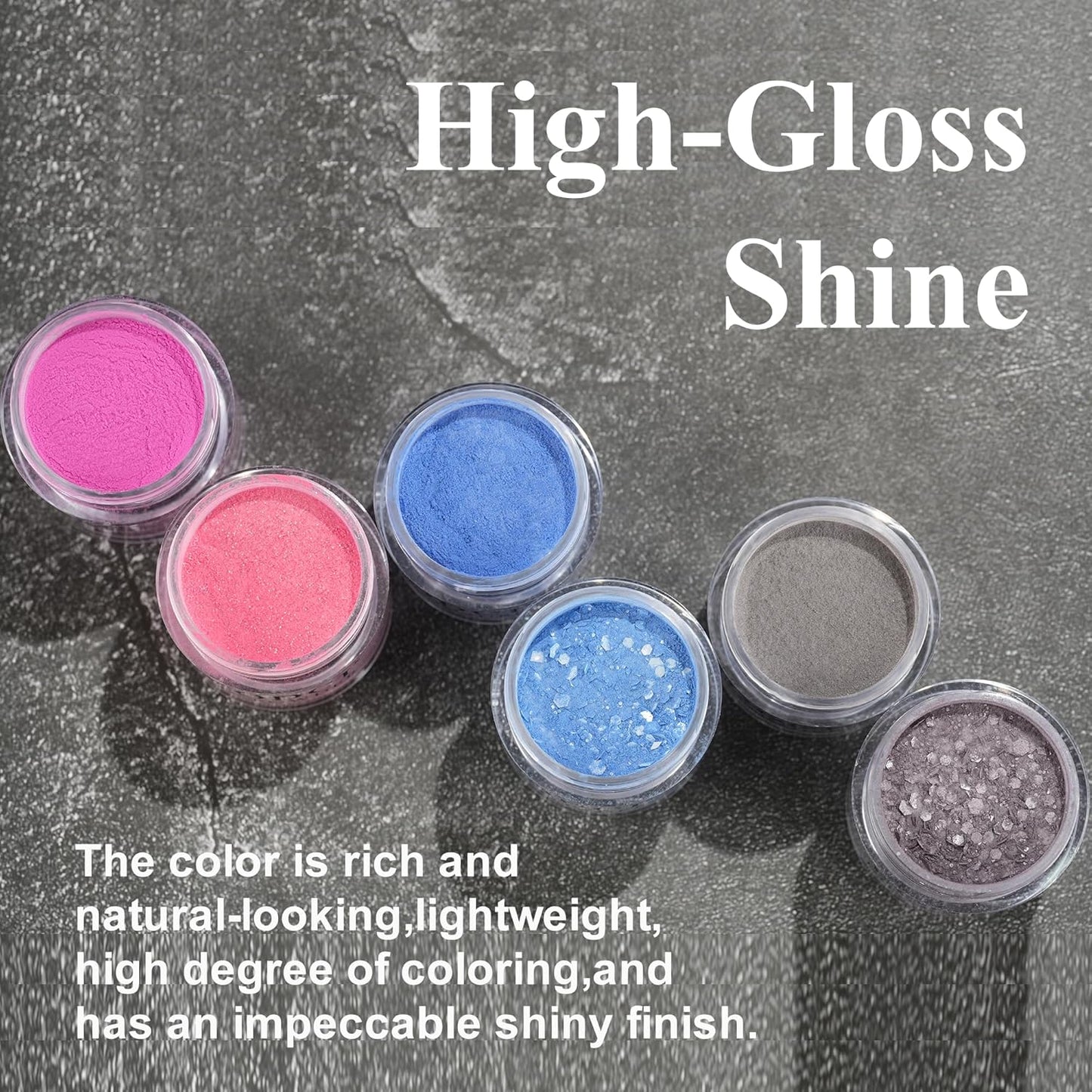 Color Changing Dip Powder Nail Kit Starter, 6 Colors Dipping Powder Kit With Base & Top Coat/Activator/Brush Saver,Glitter Pink Blue Purple Mood Temperature Change, No Needed Nail Lamp Curing