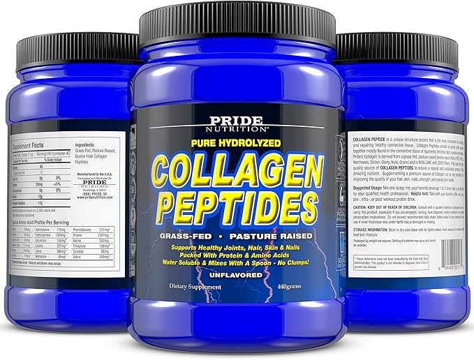 Collagen Peptides Powder - Grass Fed Pasture Raised Hydrolyzed Paleo and Keto Protein Supplement - for Youthful Skin, Healthier Hair, Joints, Stronger Nails - GMO and Gluten Free