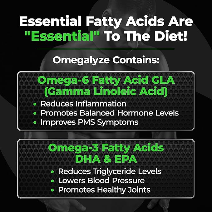 Species Nutrition Omegalyze Support Supplements, Essential Fatty Acid Formula, Supplement to Help Maximize Recovery, Omega 3,6 and 7 Formula,180 Capsules