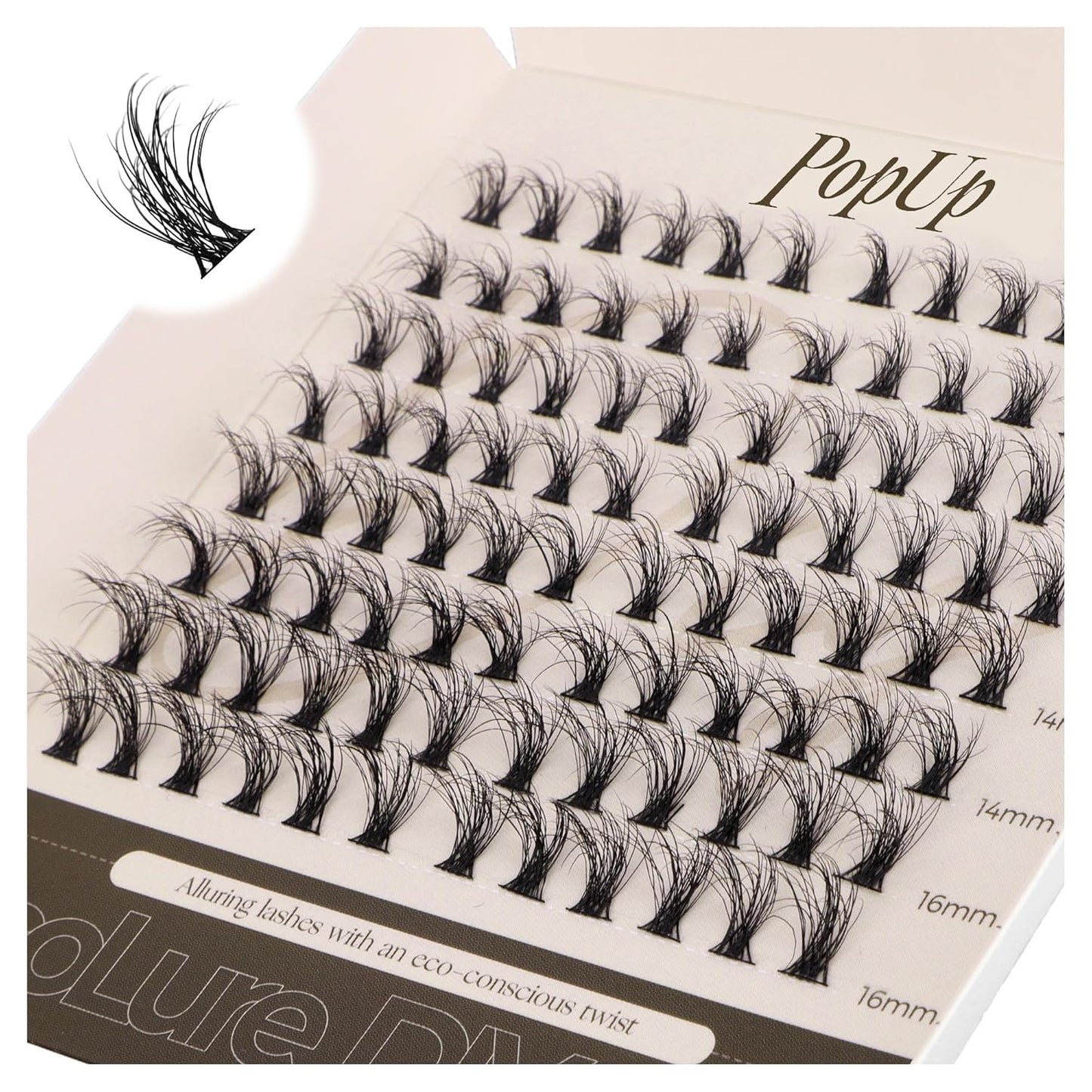 PopUp Cluster Lashes Wispy Cluster Eyelash Extensions 3D DIY Lash Clusters 10-16mm Multilayered Eyelash Clusters, Reusable Fluffy Individual Lashes Cluster(BDD06)