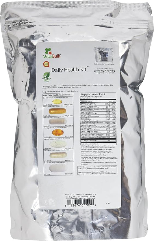 Vital Bulk Daily Health Kit Packet Multivitamin & Mineral Supplements 30 Count Bag