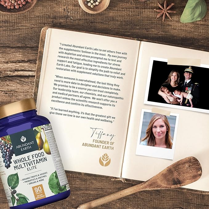 Whole Food Multivitamin for Women Daily Multi Vitamins Supplements for Men Mens Multivitamins + B Complex, Probiotic Multi Enzyme, Omegas for Organic Energy Mood Digestion 90ct-2pk