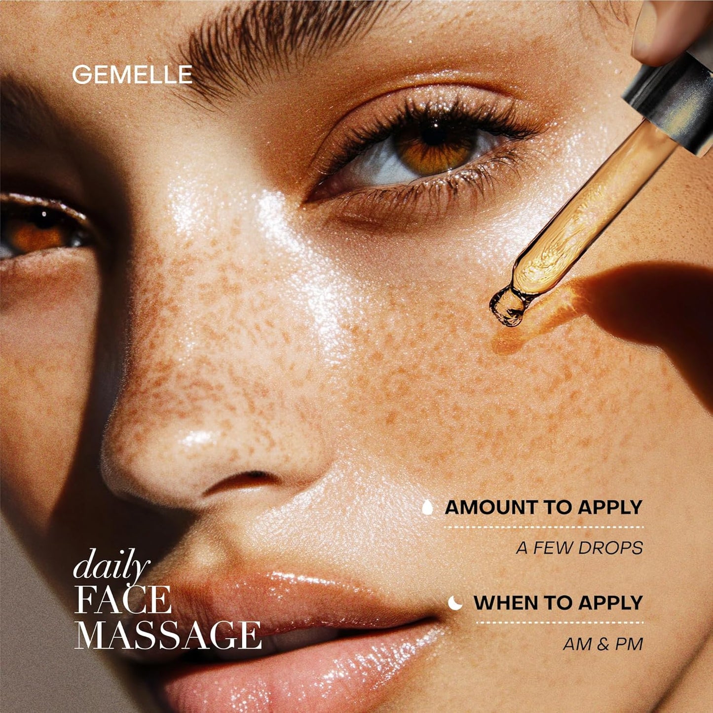 GEMELLE Lymphatic Anti-Aging Face Oil | 10x Award Winner | Vitamin C,E,A | Moisturize, Repair & Protect | Premium Natural Botanical Oil | Use with Face Massage, Lymphatic Drainage Massager - 30ml