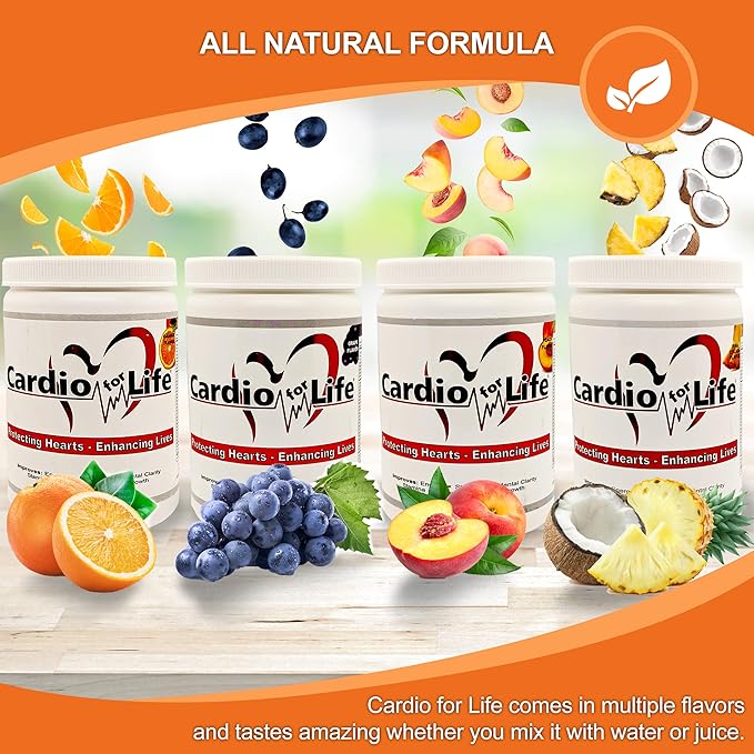 Cardio for Life L-Arginine Powder 16oz - Orange Natural Nitric Oxide Supplement Cardiovascular Increase Energy