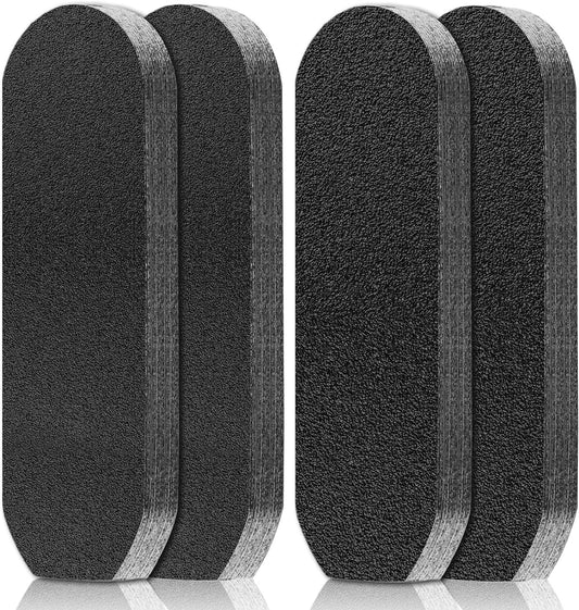 Flutesan 80 Pcs Stainless Steel Foot File Refills 180 Grit and 120 Grit Replacement Pads Coarse Fine Pedicure File Refills Double Side Reusable Foot Rasp Pad with Removable Glue