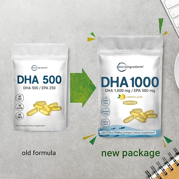 Omega 3 Fish Oil DHA Supplements 1000mg with EPA 500mg, 200 Softgels – Lemon Flavored, Burpless (Enteric Coated) | Deep Sea Fresh Fish, Wild Caught from Norwegian Waters | Mercury Free